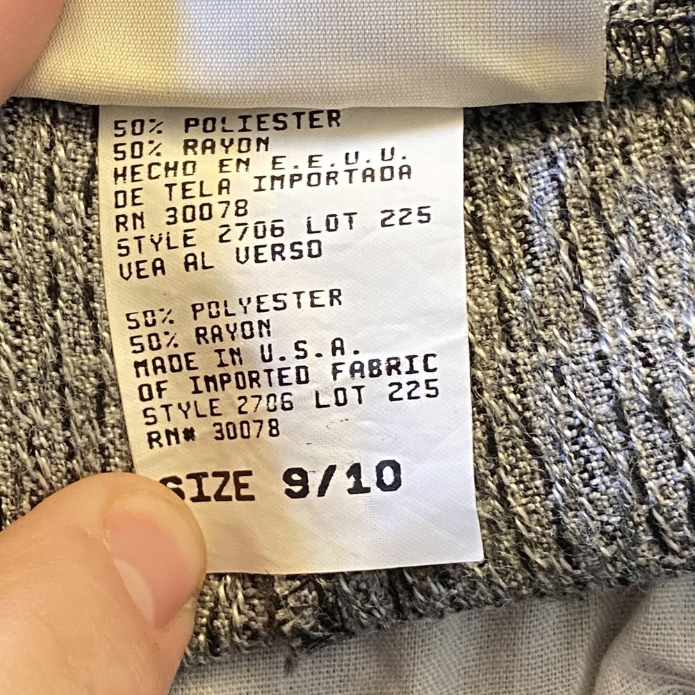 Vintage Kathy Ireland Dress Pants Juniors 9/10 Gray Check Pleated Tapered USA - Picture 15 of 16